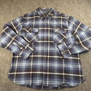 Men's Heritage Blue Flannel Casual Shirt by Jachs XXL #1450